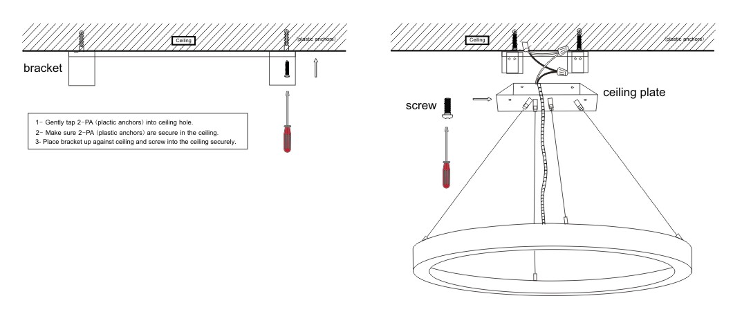 LED Up and Down Luminaire Circular Pendant Light