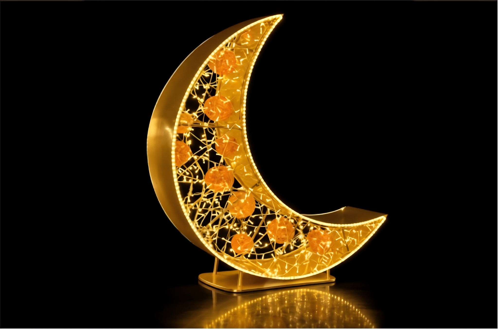 LED Ramadan Crescent Moon Motif Light for Commercial Decoration